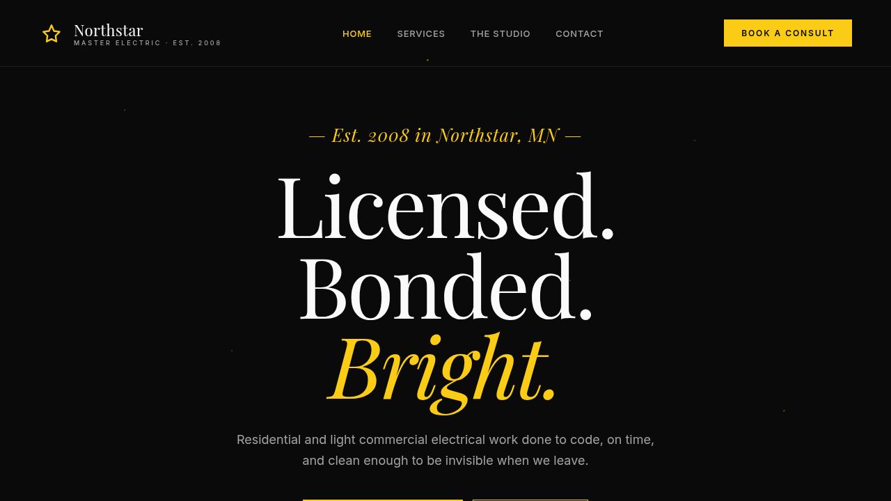 Example Electrical Contractor website